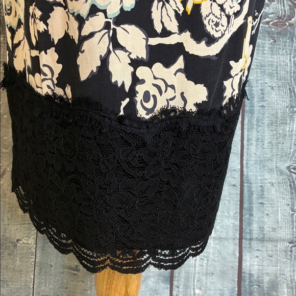 Diane von Furstenberg Olivette Silk Floral Slip Dress 10 Lace Trim Midi Coquette - Picture 11 of 16